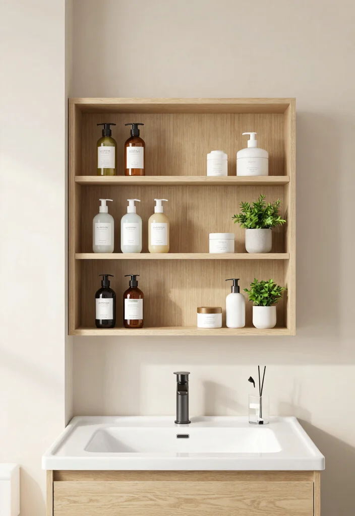 15 Shelf Above Bathroom Sink Ideas For Extra Storage - 15. Custom Built-In Shelves 1