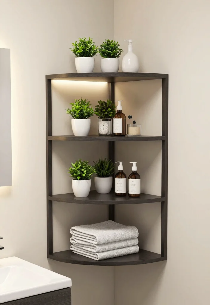 15 Shelf Above Bathroom Sink Ideas For Extra Storage - 4. Corner Shelf Unit 1