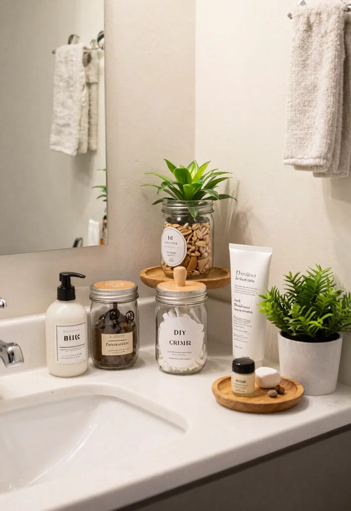 15 Small Bathroom Countertop Ideas That Maximize Space - 15. Personalized DIY Solutions 1