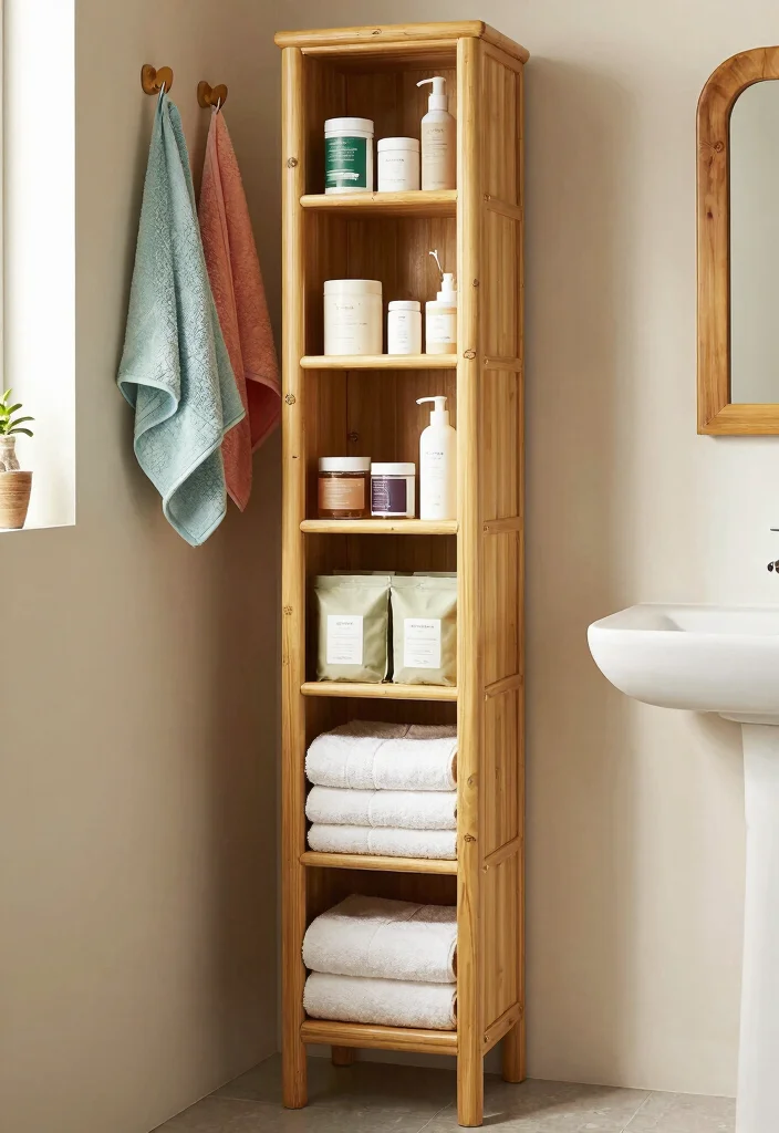 15 Small Bathroom Countertop Ideas That Maximize Space - 2. Vertical Storage Solutions 1