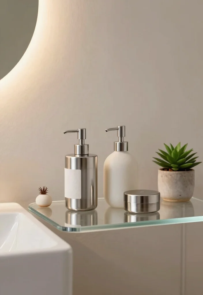 15 Small Bathroom Countertop Ideas That Maximize Space - 9. Stylish Soap Dispensers and Accessories 1