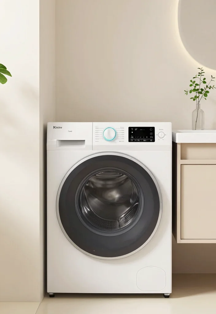 15 Small Bathroom Ideas With A Washing Machine Built In - 14. Smart Technology Integration 1