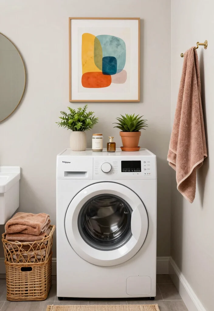 15 Small Bathroom Ideas With A Washing Machine Built In - 15. Personal Touches and Decor 1