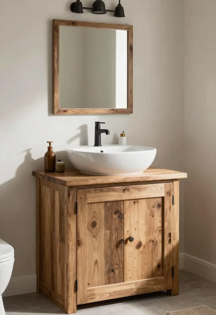 15 Upcycled Bathroom Vanity Ideas With Creative Charm - 6. Rustic Barn Door Vanity 1