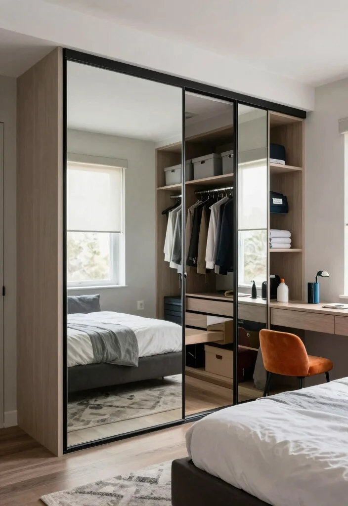 15 Wall Closet Ideas for Smart Hidden Storage in Small Bedrooms - 4. Closet Doors that Dazzle 1