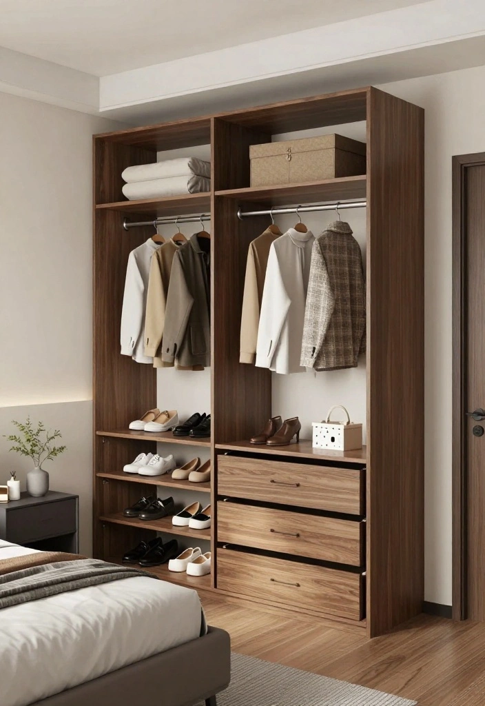 15 Wall Closet Ideas for Smart Hidden Storage in Small Bedrooms - 7. Modular Closet Systems 1