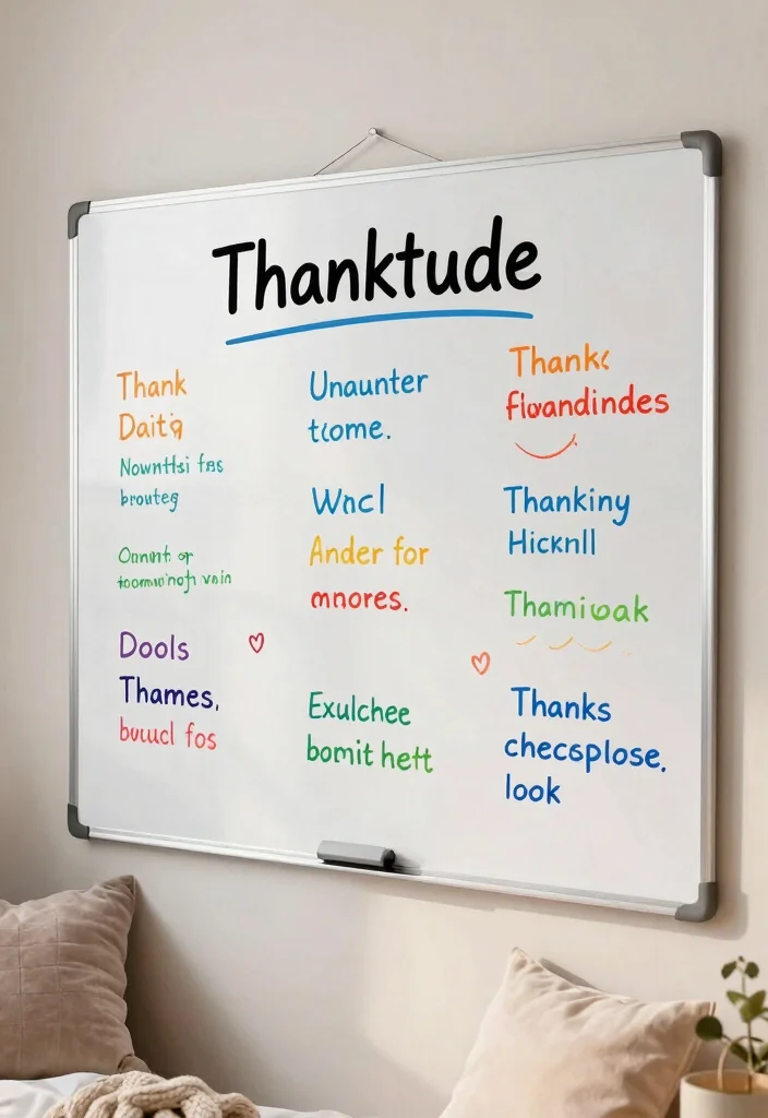 15 Whiteboard Ideas for a Bedroom Aesthetic: Creative & Functional Decor - 10. Gratitude Board 1