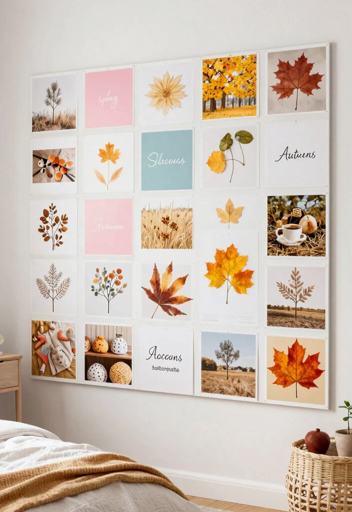 15 Whiteboard Ideas for a Bedroom Aesthetic: Creative & Functional Decor - 14. Seasonal Decor Board 1
