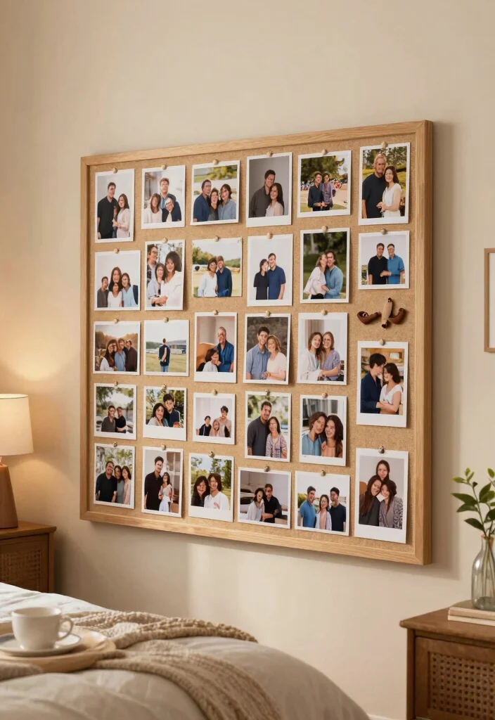 15 Whiteboard Ideas for a Bedroom Aesthetic: Creative & Functional Decor - 15. Memory Lane Board 1