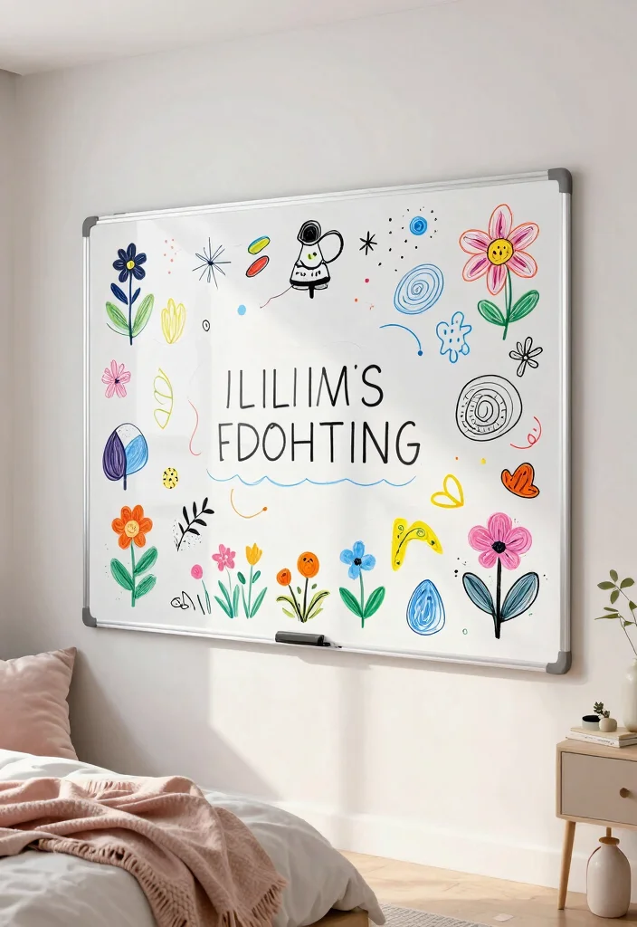 15 Whiteboard Ideas for a Bedroom Aesthetic: Creative & Functional Decor - 3. Artistic Doodle Space 1