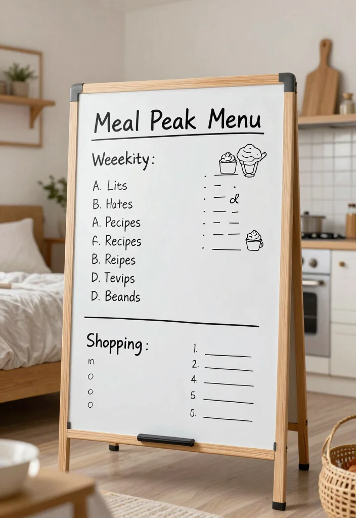 15 Whiteboard Ideas for a Bedroom Aesthetic: Creative & Functional Decor - 7. Recipe and Meal Planner Board 1