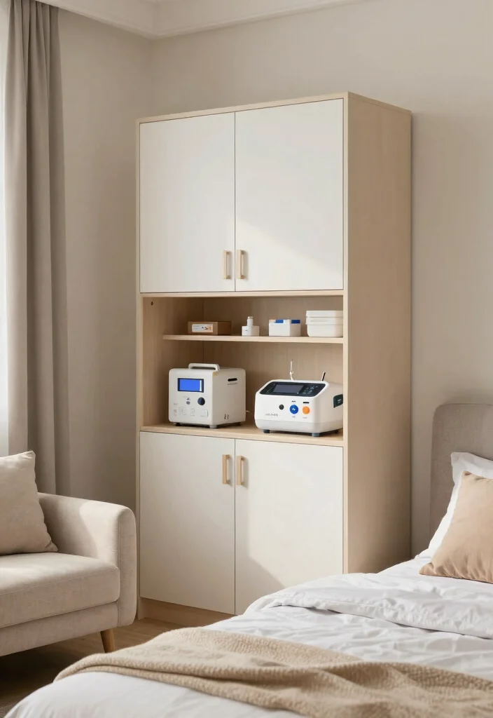 16 Assisted Living Bedroom Ideas: Comfortable, Safe, and Stylish - 15. Safe Medical Equipment Integration 1