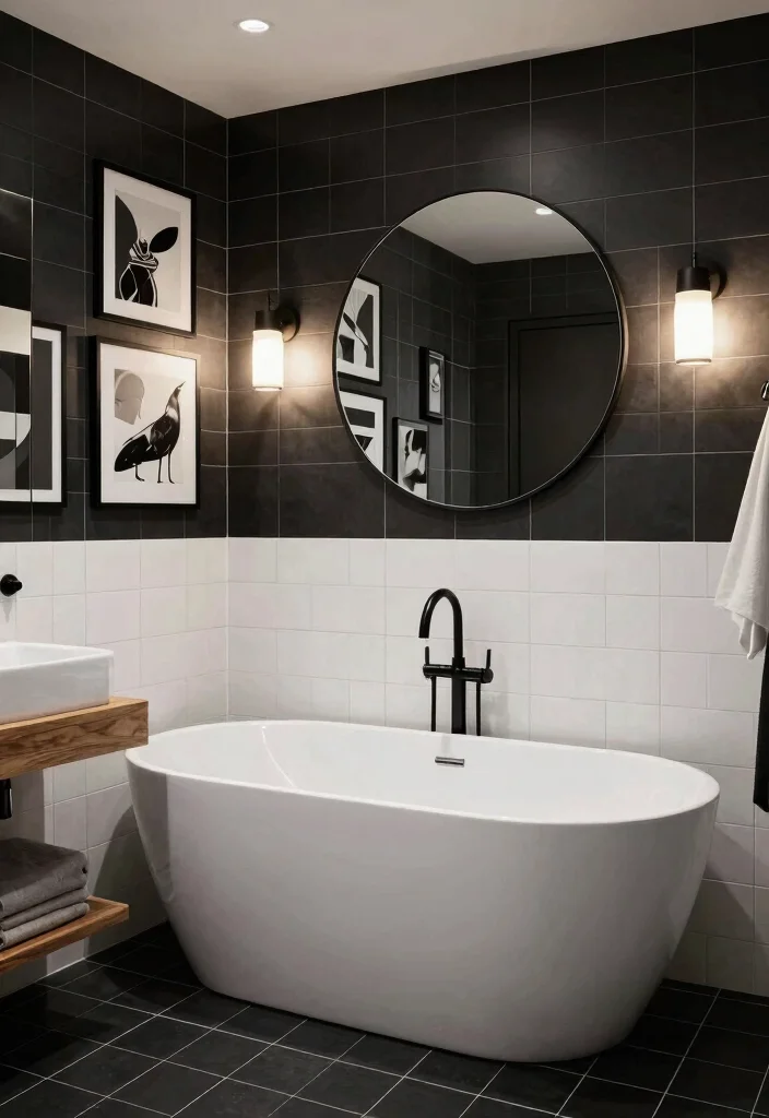 16 Bathroom Ensuite Ideas For Modern Comfort - 1. Bold Monochrome Magic 1