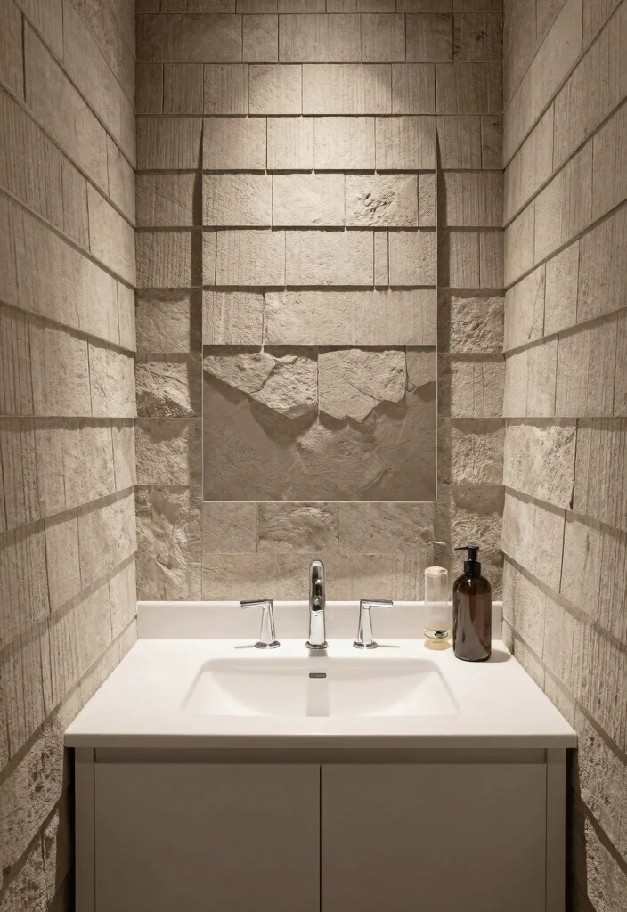 16 Bathroom Ensuite Ideas For Modern Comfort - 13. Textured Walls for Depth 1