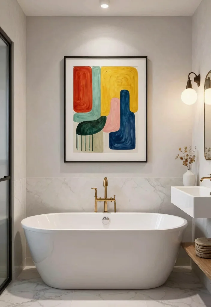 16 Bathroom Ensuite Ideas For Modern Comfort - 16. Artistic Touches in Decor 1