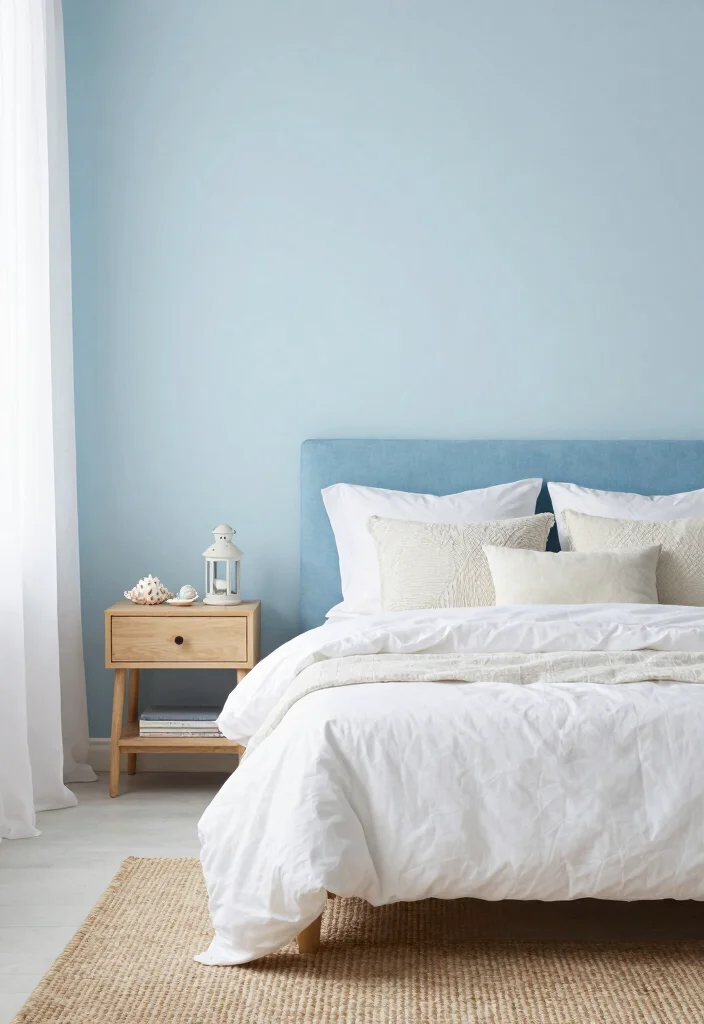 16 Blue Headboard Bedroom Color Combos Stylish Pairings - 1. Serene Sky Blue and Crisp White 1