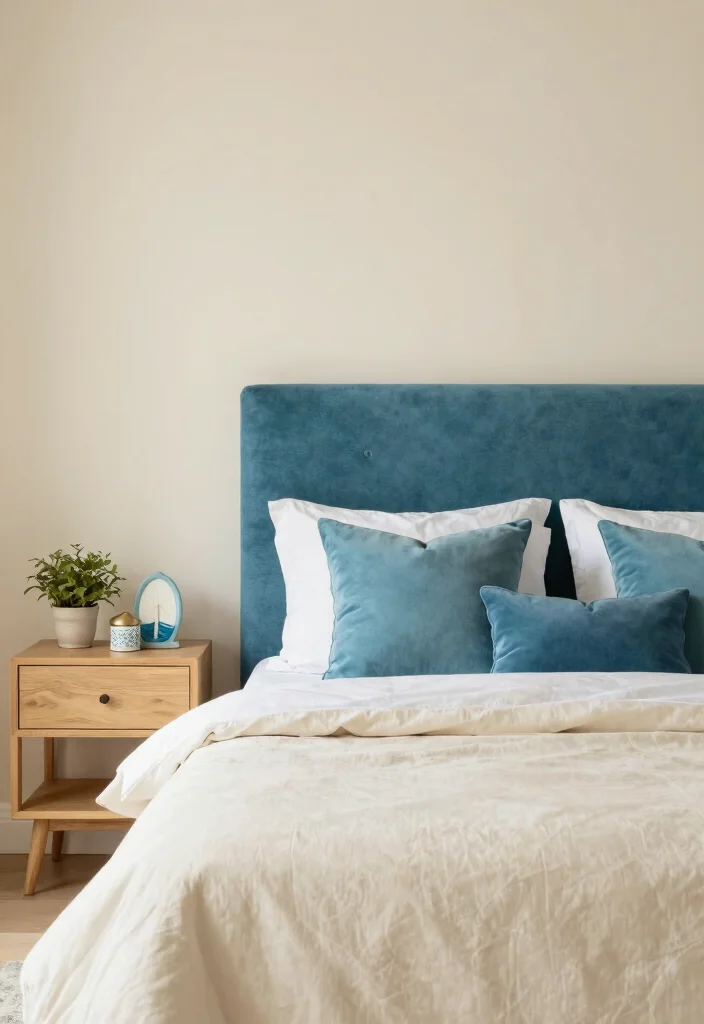 16 Blue Headboard Bedroom Color Combos Stylish Pairings - 16. Cerulean and Cream 1