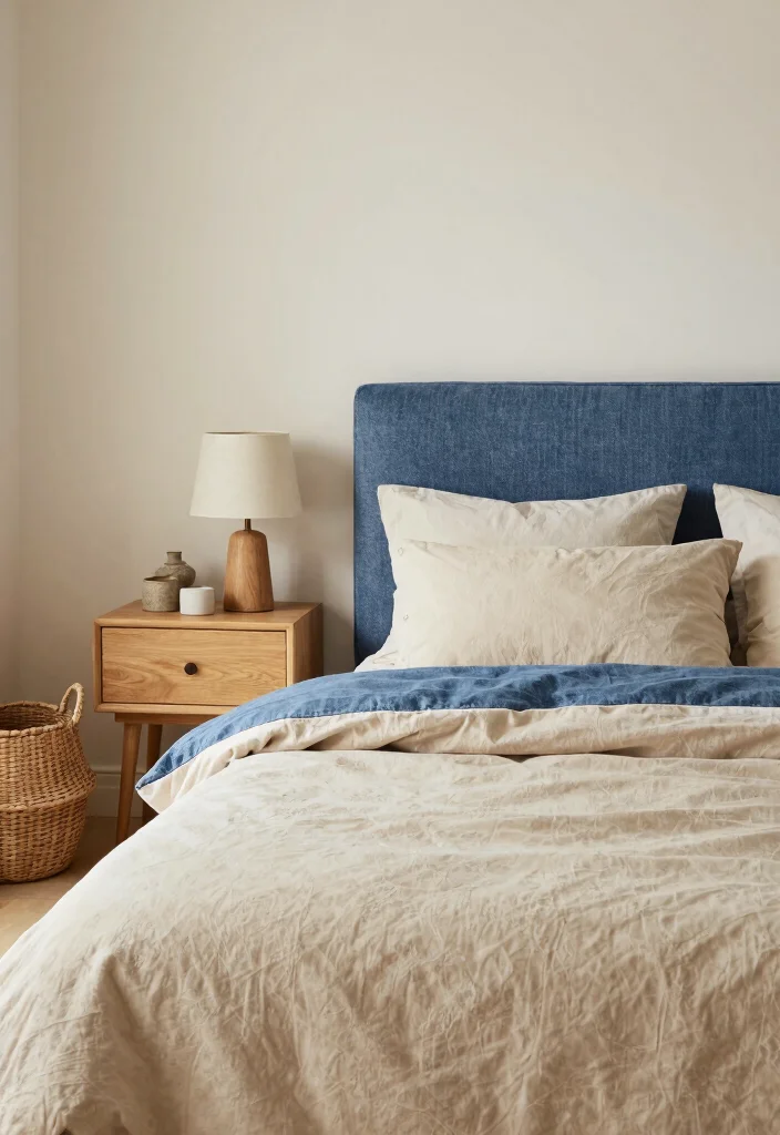16 Blue Headboard Bedroom Color Combos Stylish Pairings - 8. Soft Denim and Warm Beige 1