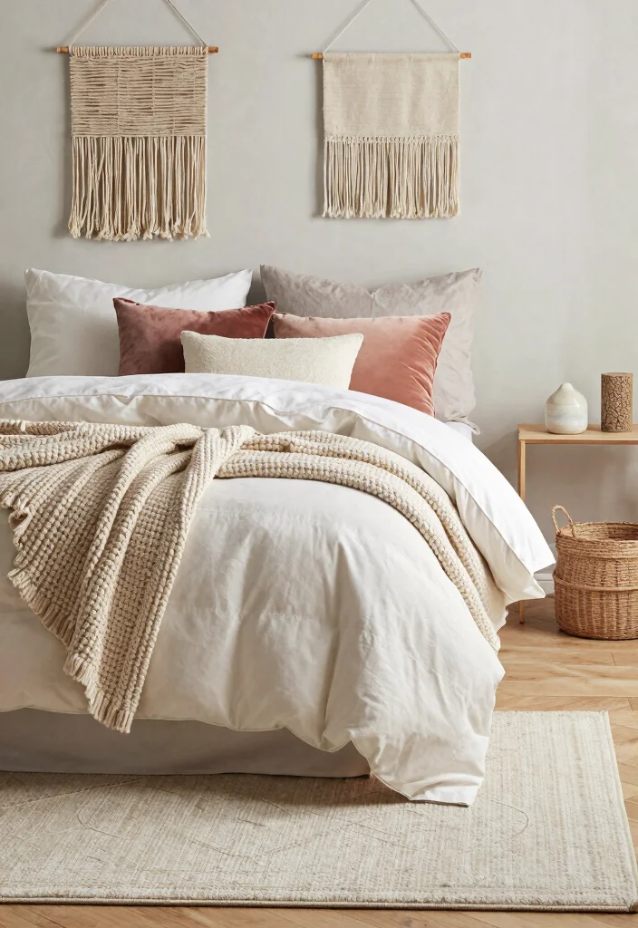 16 Cherry Blossom Bedroom Ideas Soft Romantic Aesthetic - 10. Layering Textures 1