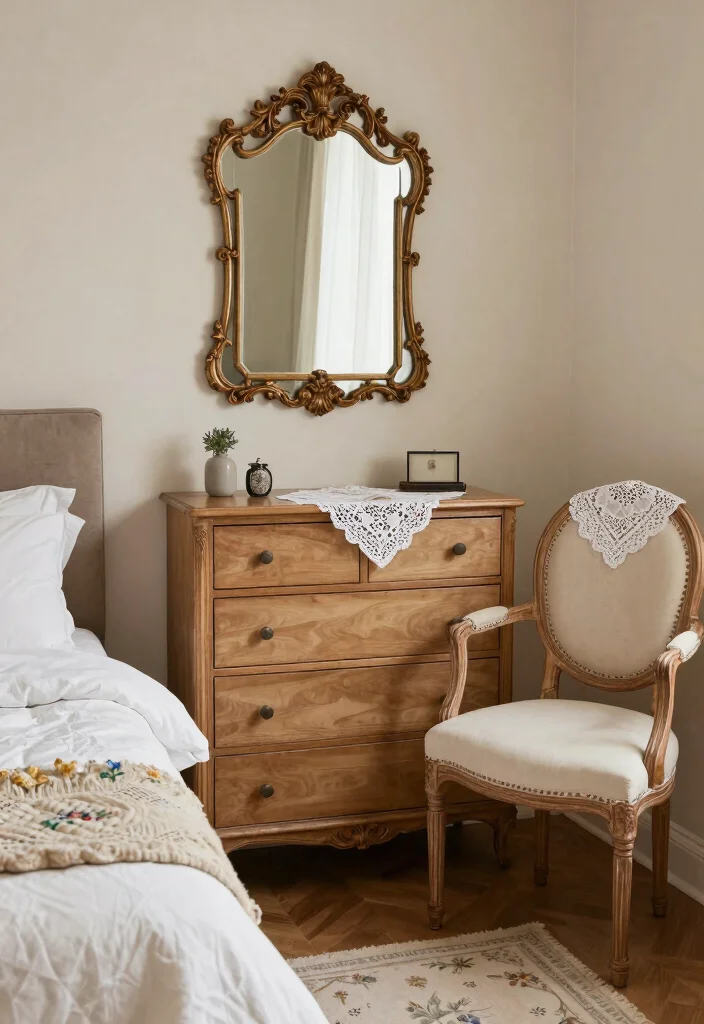 16 Cherry Blossom Bedroom Ideas Soft Romantic Aesthetic - 14. Incorporating Vintage Elements 1