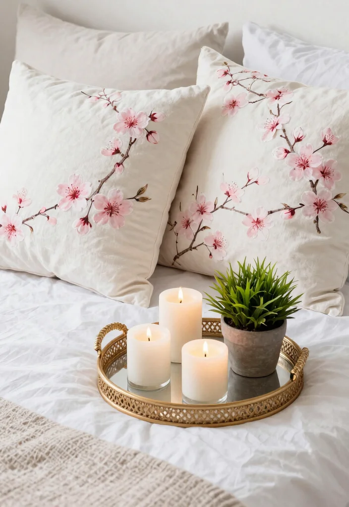 16 Cherry Blossom Bedroom Ideas Soft Romantic Aesthetic - 9. Cherry Blossom Decorative Accessories 1