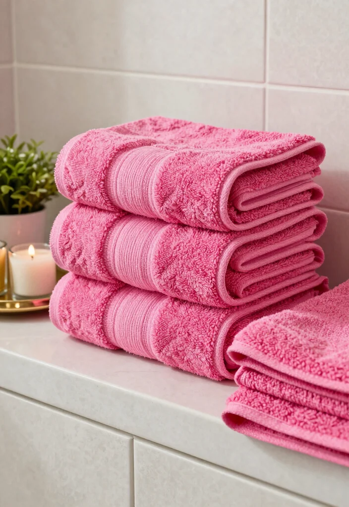 16 Hot Pink Bathroom Decor Ideas With Bold Energy - 1. Hot Pink Towels 1