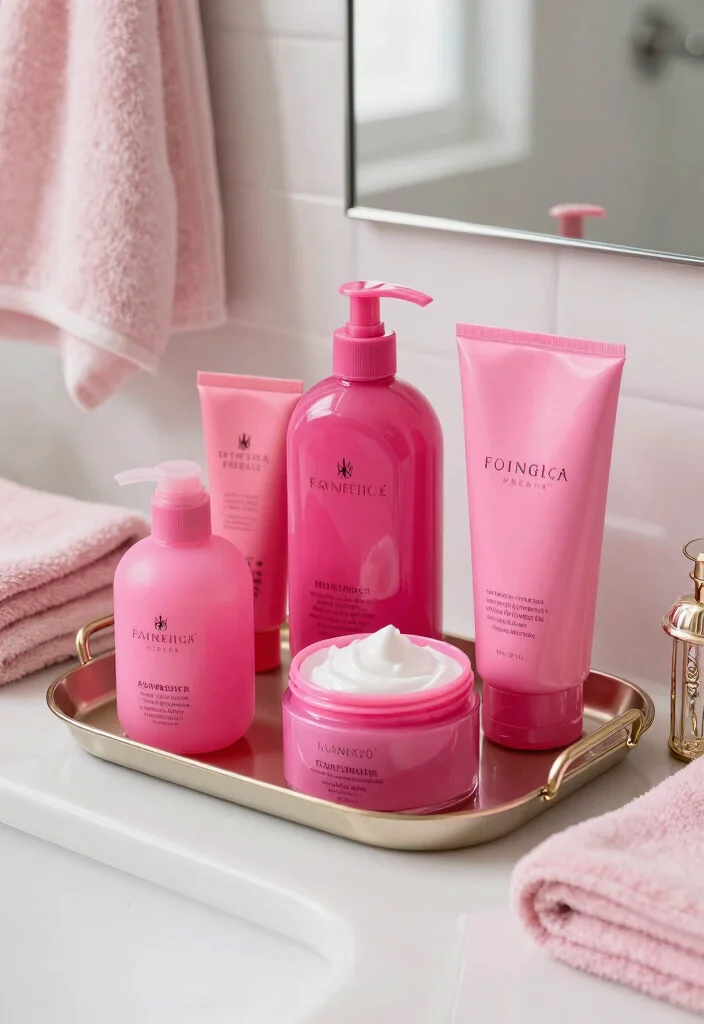 16 Hot Pink Bathroom Decor Ideas With Bold Energy - 16. Hot Pink Bath Products 1