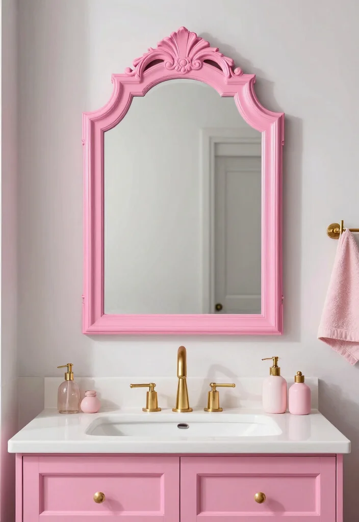 16 Hot Pink Bathroom Decor Ideas With Bold Energy - 7. Glamorous Hot Pink Mirrors 1