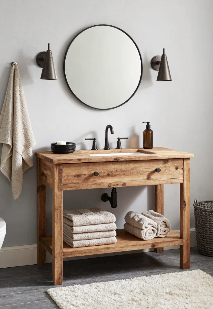 16 Industrial Bathroom Vanity Ideas With Urban Edge - 12. Accessorizing with Industrial Accents 1