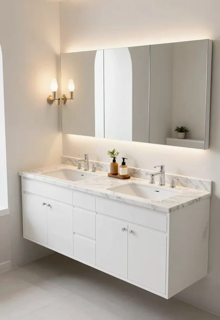 16 Marble Vanity Bathroom Ideas With Luxury Appeal - 3. Luxury Double Sink Vanity 1