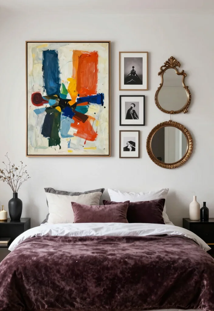 16 Modern Classic Bedroom Design Ideas for Timeless Luxury Style - 5. Art and Decor: Statement Pieces 1