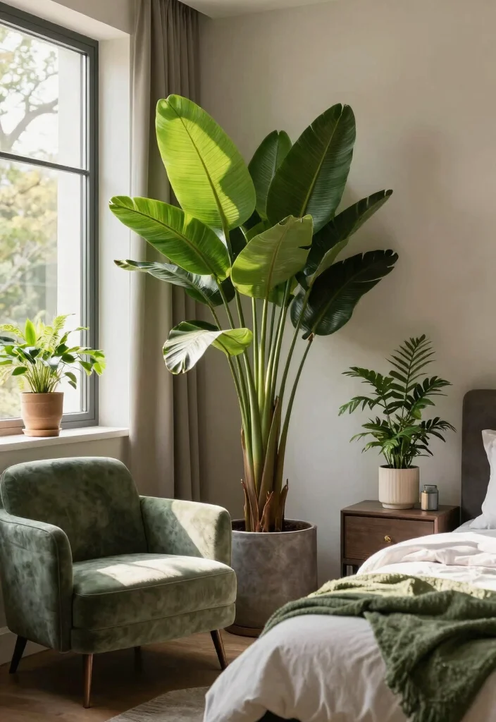 16 Modern Classic Bedroom Design Ideas for Timeless Luxury Style - 8. Greenery: Adding Life with Plants 1