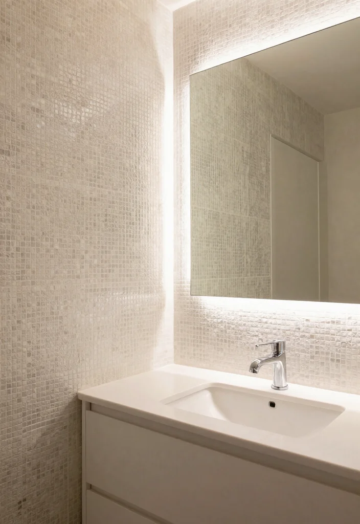 16 Mosaic Bathroom Ideas With Artistic Texture - 9. Textured Wall Ideas 1