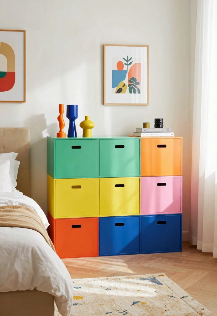 16 Platsa IKEA Ideas for Bedroom Modular Smart Storage - 13. Vibrant Color Combinations 1