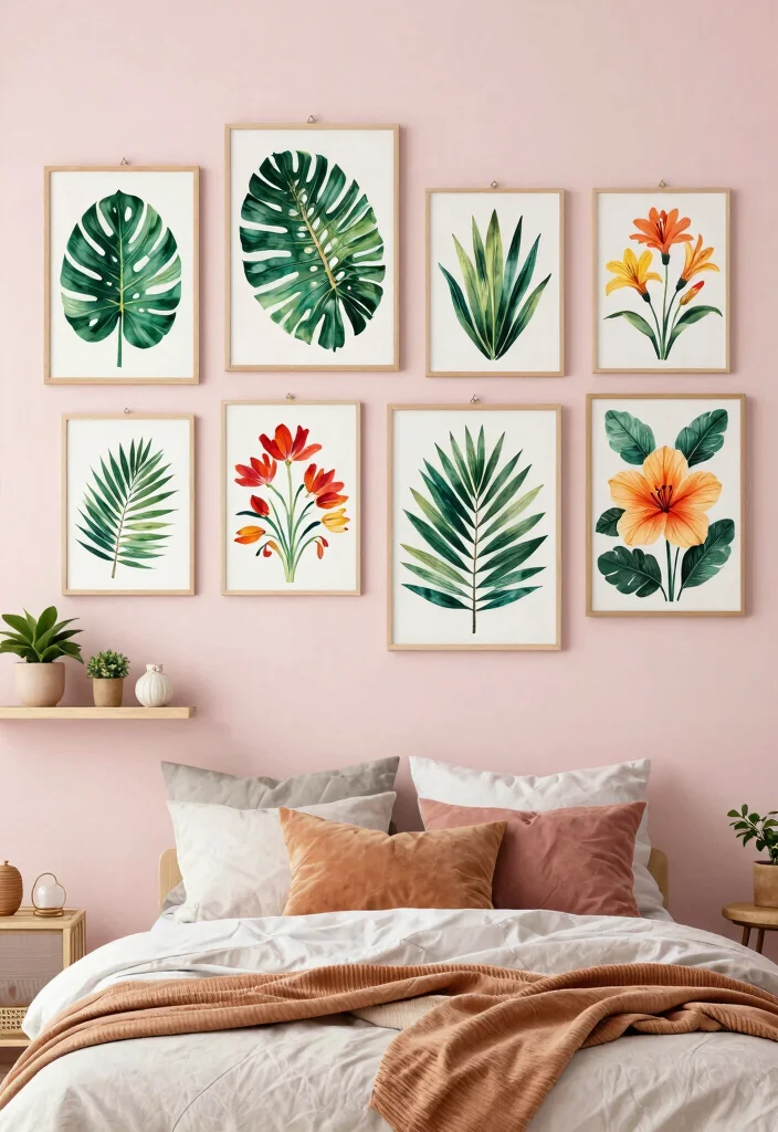 16 Poster Prints Wall Bedroom Ideas: Trendy Personal Decor - 1. Botanical Bliss: Nature-Inspired Prints 1