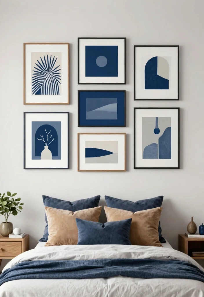 16 Poster Prints Wall Bedroom Ideas: Trendy Personal Decor - 10. Color-Themed Gallery: Coordinated Aesthetics 1