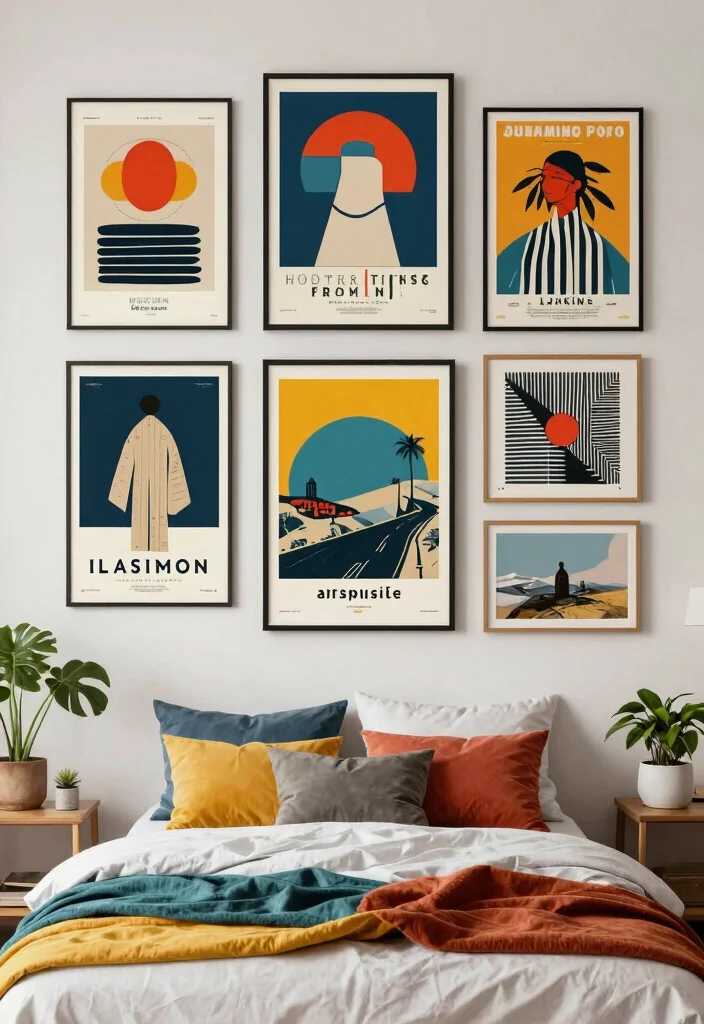 16 Poster Prints Wall Bedroom Ideas: Trendy Personal Decor - 16. Eclectic Mix: Curate Your Personal Gallery 1