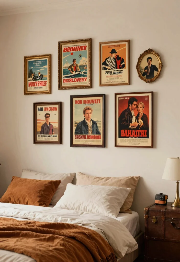 16 Poster Prints Wall Bedroom Ideas: Trendy Personal Decor - 5. Vintage Charm: Retro Poster Prints 1
