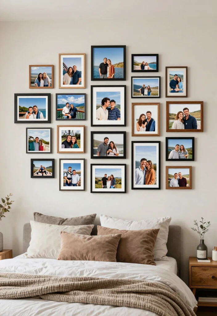 16 Poster Prints Wall Bedroom Ideas: Trendy Personal Decor - 8. Personalized Posters: Capture Your Memories 1