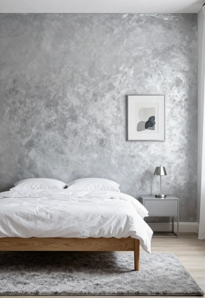 16 Silver Room Decor Bedroom Ideas Modern Luxe Shine - 1. Silver Statement Wall 1