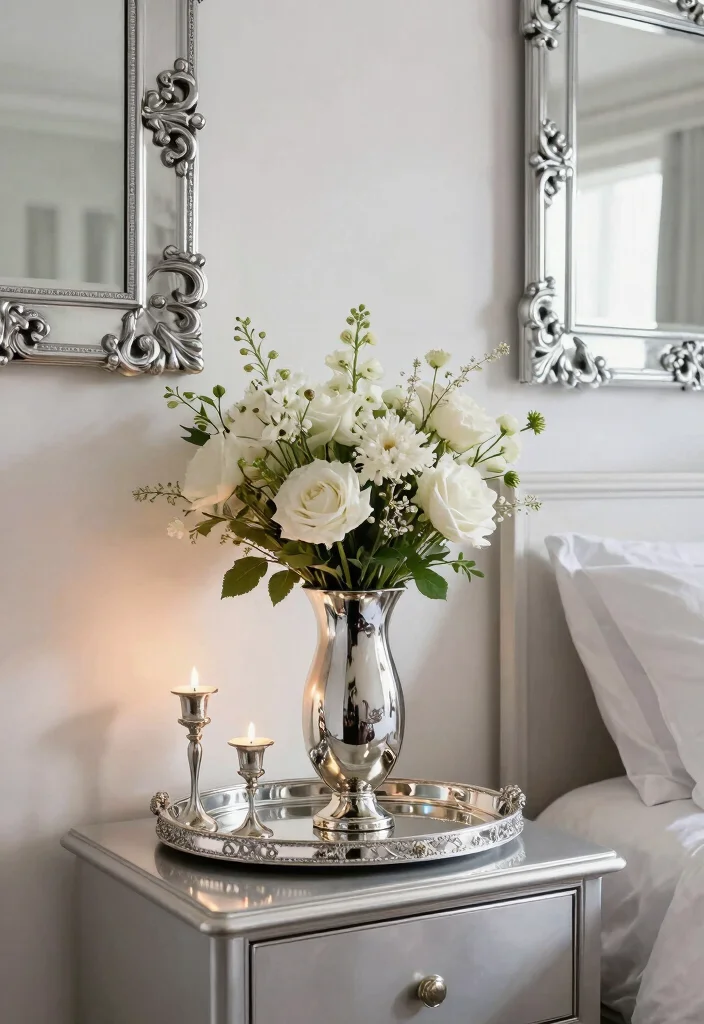16 Silver Room Decor Bedroom Ideas Modern Luxe Shine - 4. Sparkling Silver Decor Accents 1