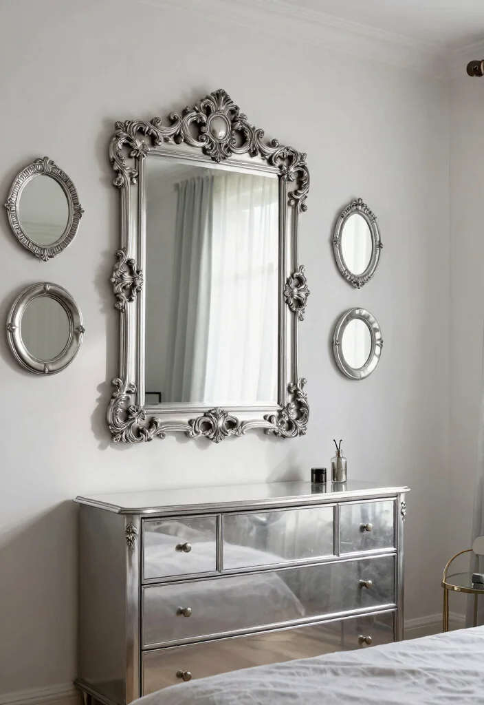 16 Silver Room Decor Bedroom Ideas Modern Luxe Shine - 7. Glamorous Silver Mirror Designs 1