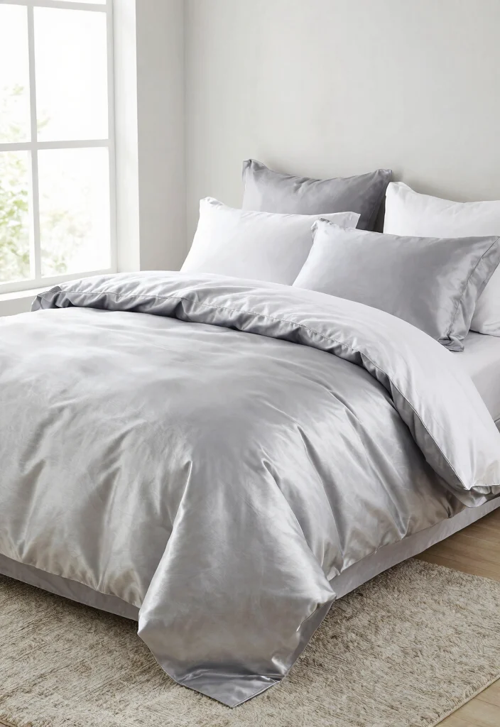 16 Silver Room Decor Bedroom Ideas Modern Luxe Shine - 9. Modern Silver Bedding 1