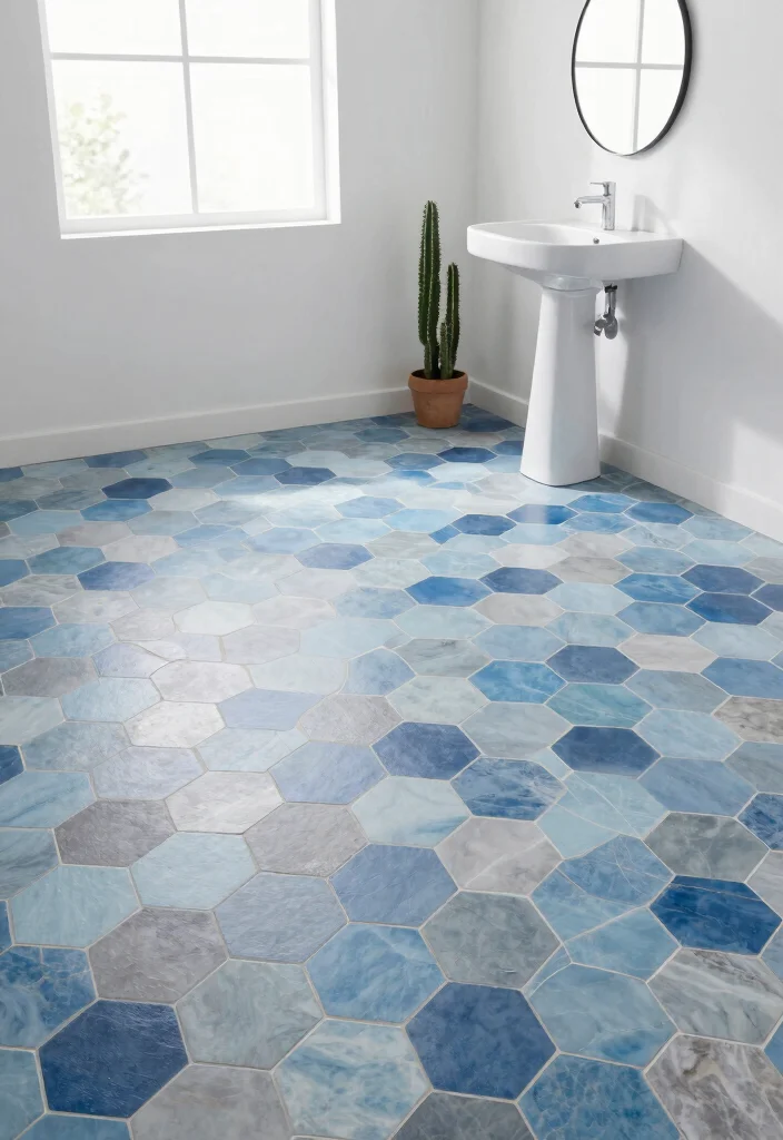 16 Small Bathroom Tile Ideas For Stylish Tiny Rooms - 4. Hexagonal Tiles for Visual Interest 1