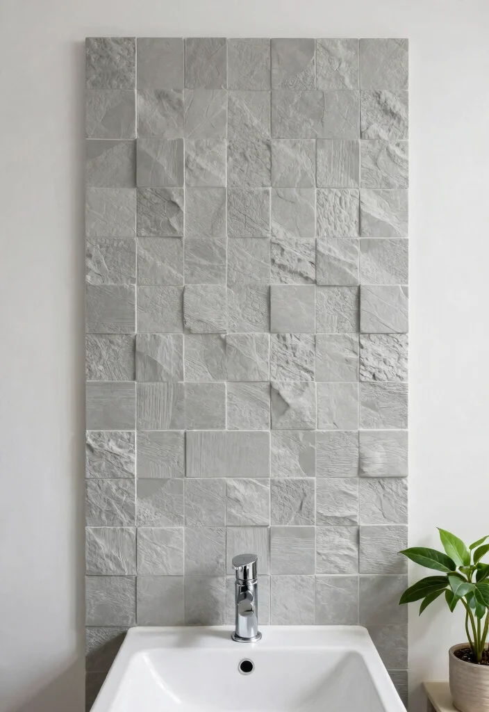 16 Small Bathroom Tile Ideas For Stylish Tiny Rooms - 8. Textured Tiles for Depth 1