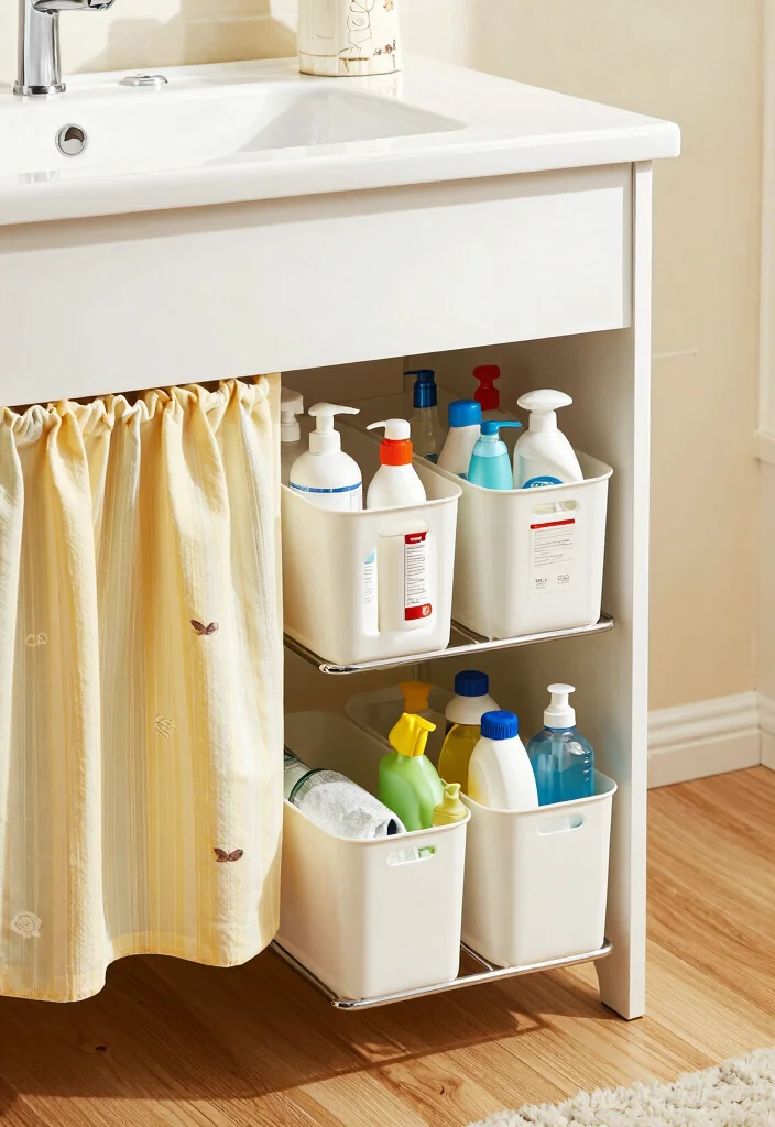 16 Small Rental Bathroom Ideas With Big Style - 10. Under-Sink Storage Solutions 1