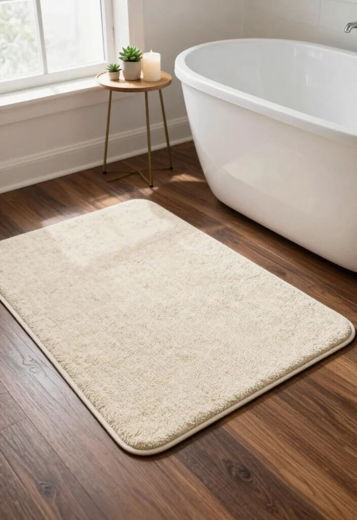 16 Small Rental Bathroom Ideas With Big Style - 11. Stylish Bath Mats 1