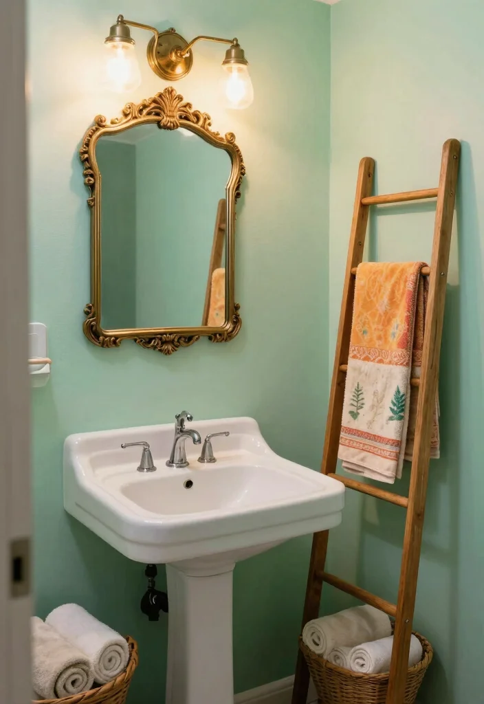 16 Small Rental Bathroom Ideas With Big Style - 5. Vintage Finds 1
