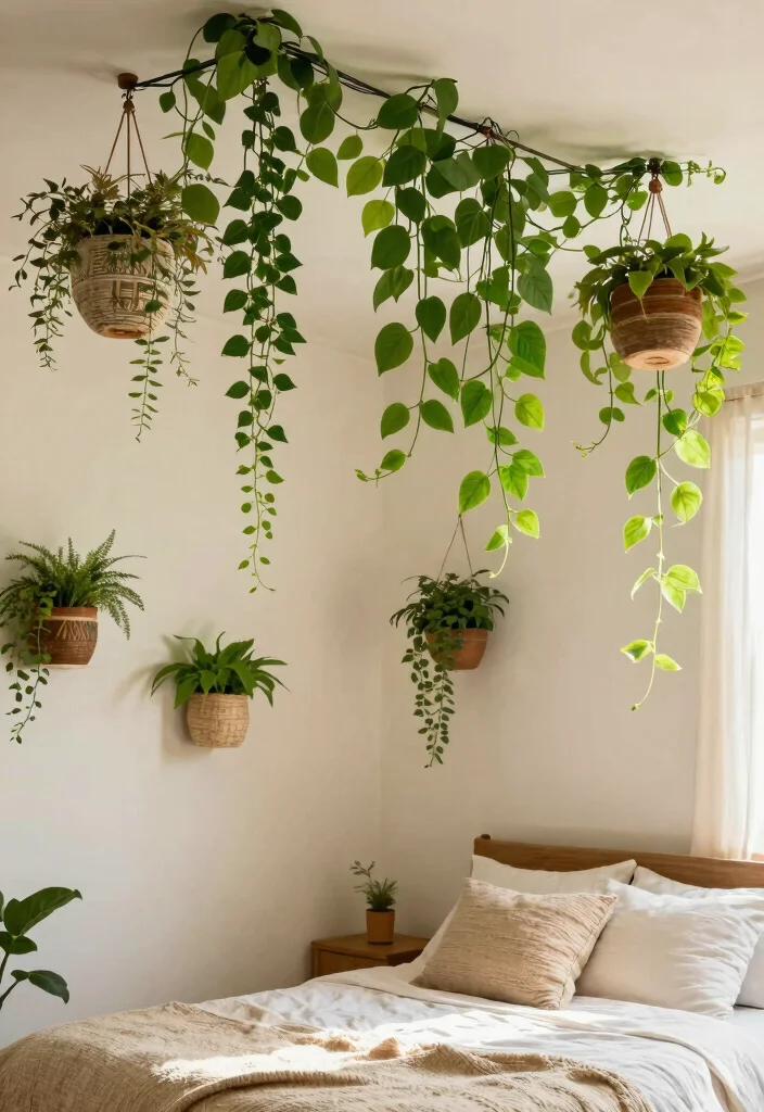 16 Vines on Ceiling Bedroom Ideas: Whimsical Natural Decor - 15. Eco-Friendly Ceiling Vines 1