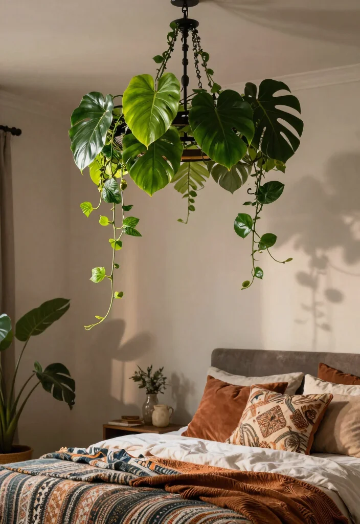 16 Vines on Ceiling Bedroom Ideas: Whimsical Natural Decor - 5. Twisting Vines for a Dramatic Effect 1